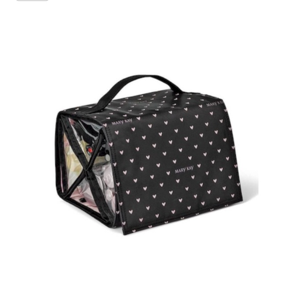 Mary Kay NWT Travel Roll Up Bag New Black and Pink Cosmetic Skincare Travel Case - Picture 1 of 7